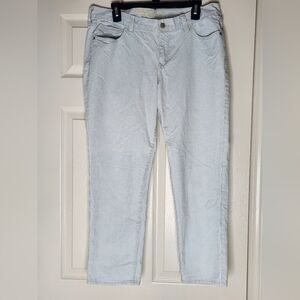 Old Navy Boyfriend 12 StripedBlueWhite FullLength 100%Cotton Pockets Women Pants